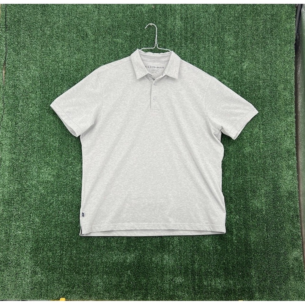 Mizzen+Main Polo Shirt Mens L Gray Classic Fit